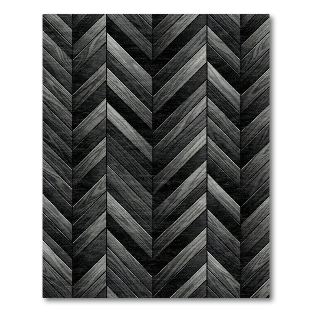 Dark Wood Chevron Floor Pattern Rug