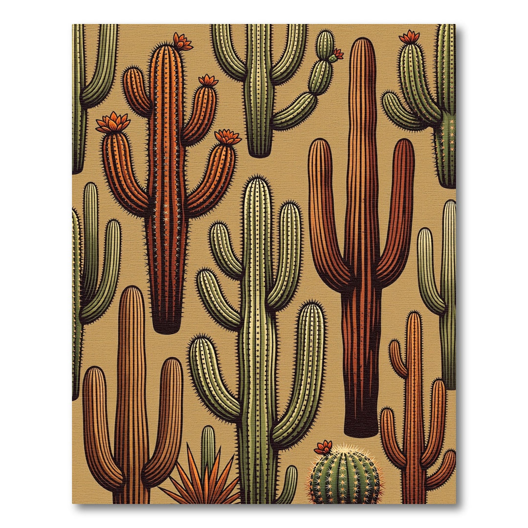 Desert Cactus Garden Grove Artwork Rug