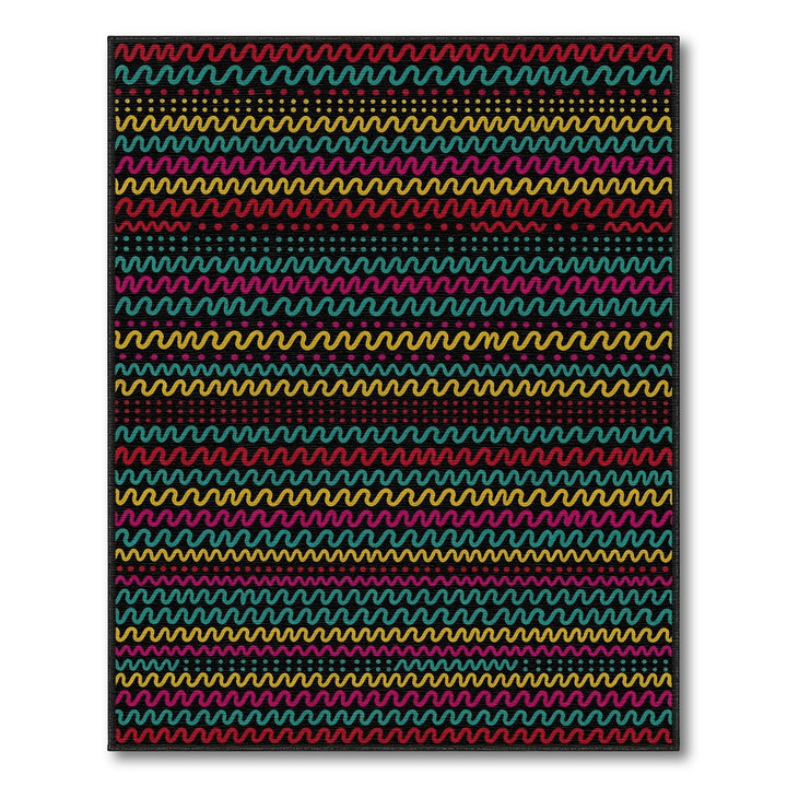 Multi-Color Wave Pattern Area Rug