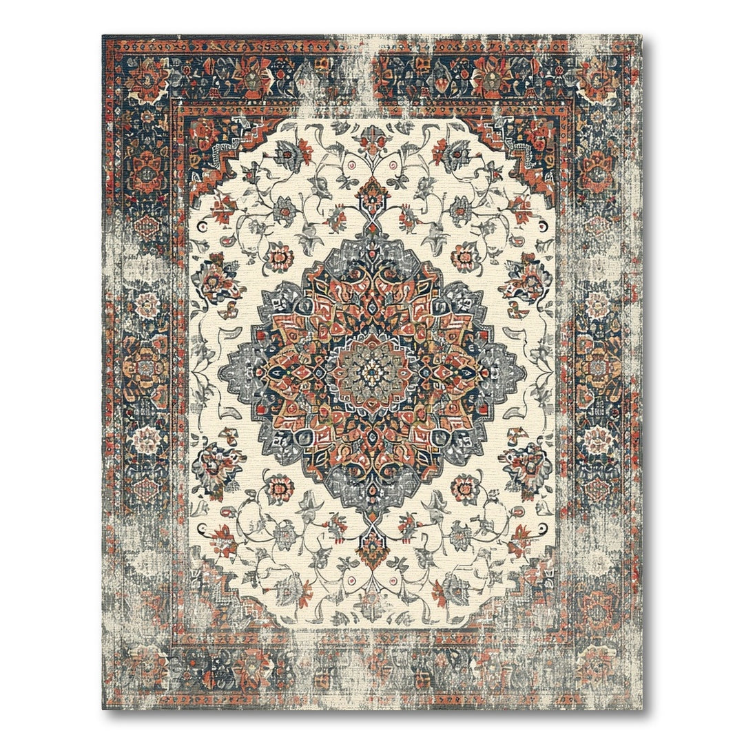 Distressed Multi-Color Persian Area Rug