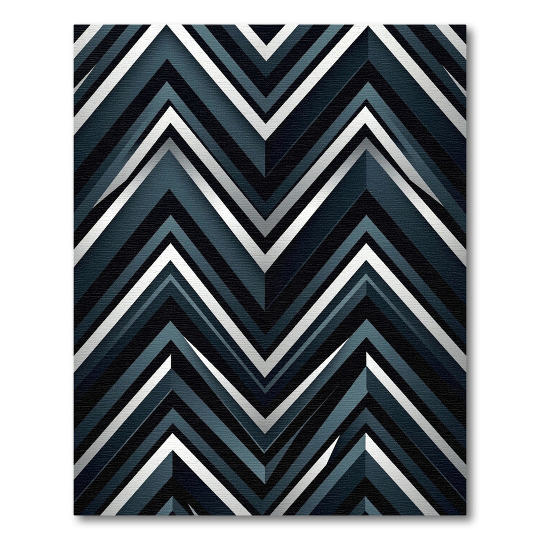 Modern Chevron Geometric Slate Rug