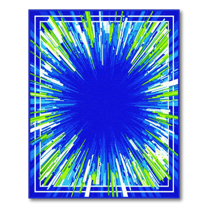 Radiant Blue Geometric Area Rug