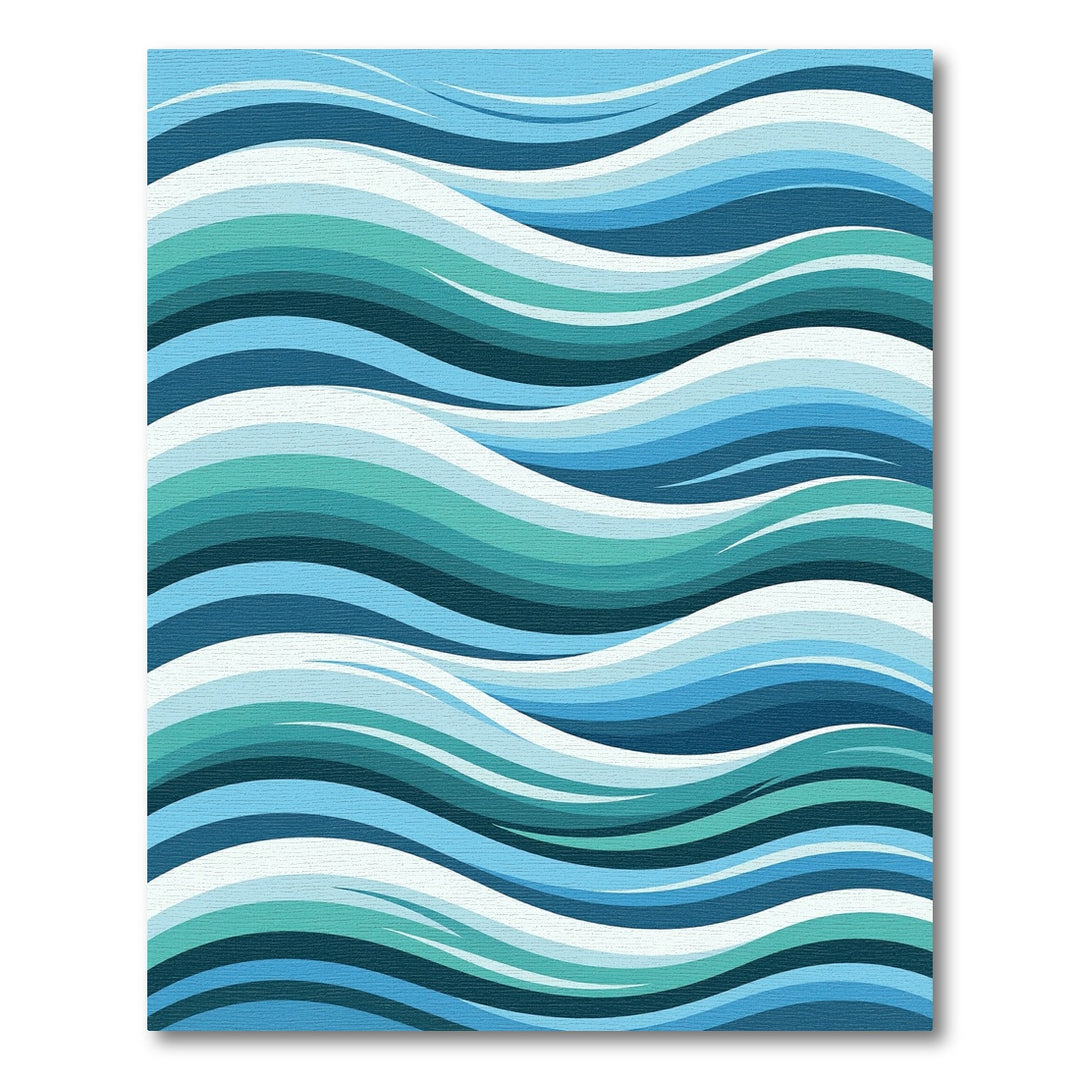 Aqua Blue Ocean Wave Abstract Rug