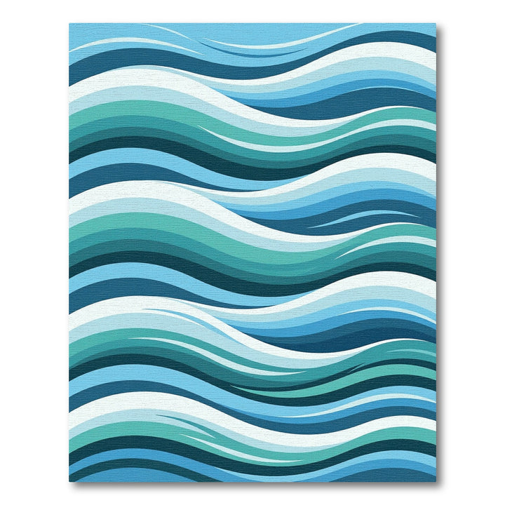 Aqua Blue Ocean Wave Abstract Rug