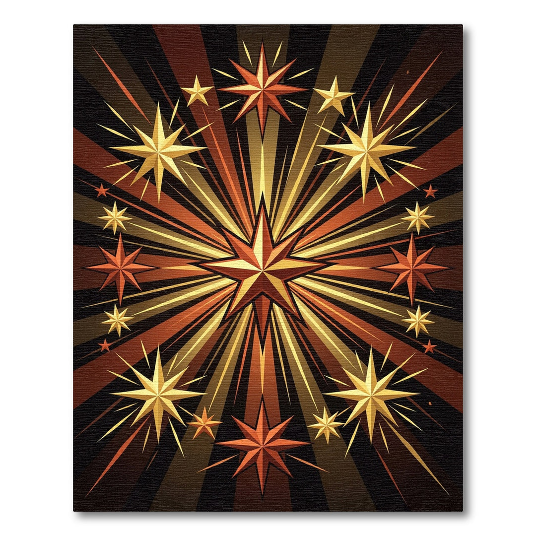 Radiant Golden Orange Starburst Rug
