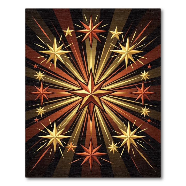 Radiant Golden Orange Starburst Rug