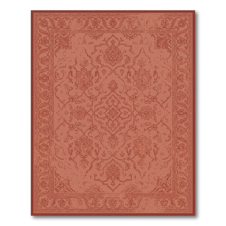 Terracotta Vintage Floral Medallion Rug