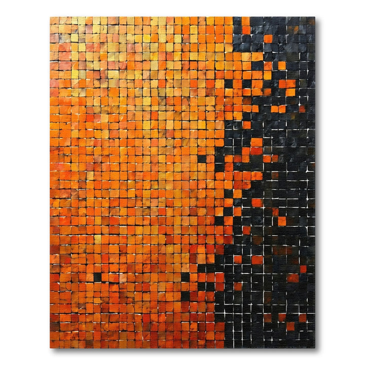 Orange Geometric Mosaic Area Rug