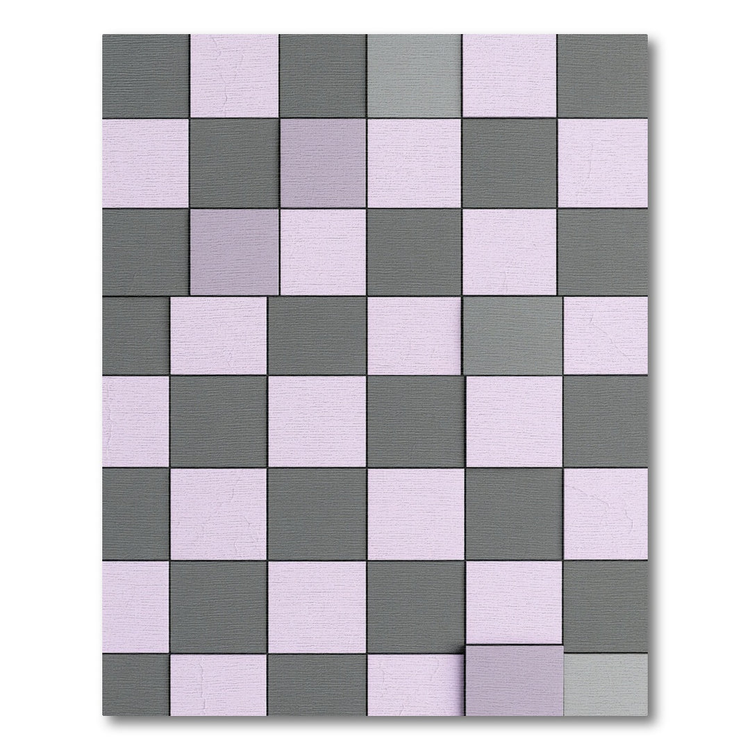 Soft Lilac Gray Checkerboard Squares Rug
