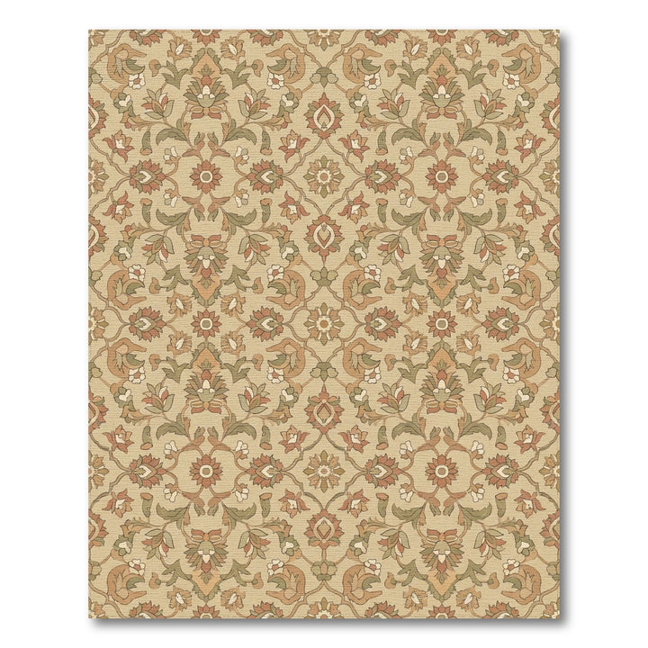 Terracotta Floral Medallion Arrangement Rug