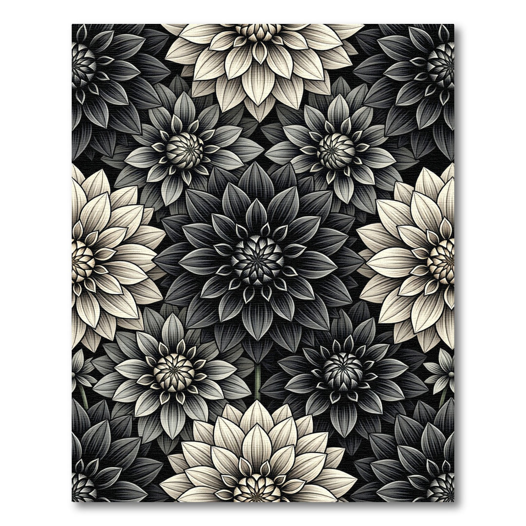 Monochromatic Floral Dahlia Arrangement Rug