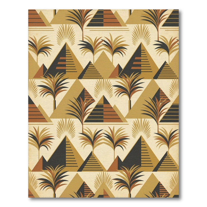Golden Pyramid Palm Tree Landscape Rug