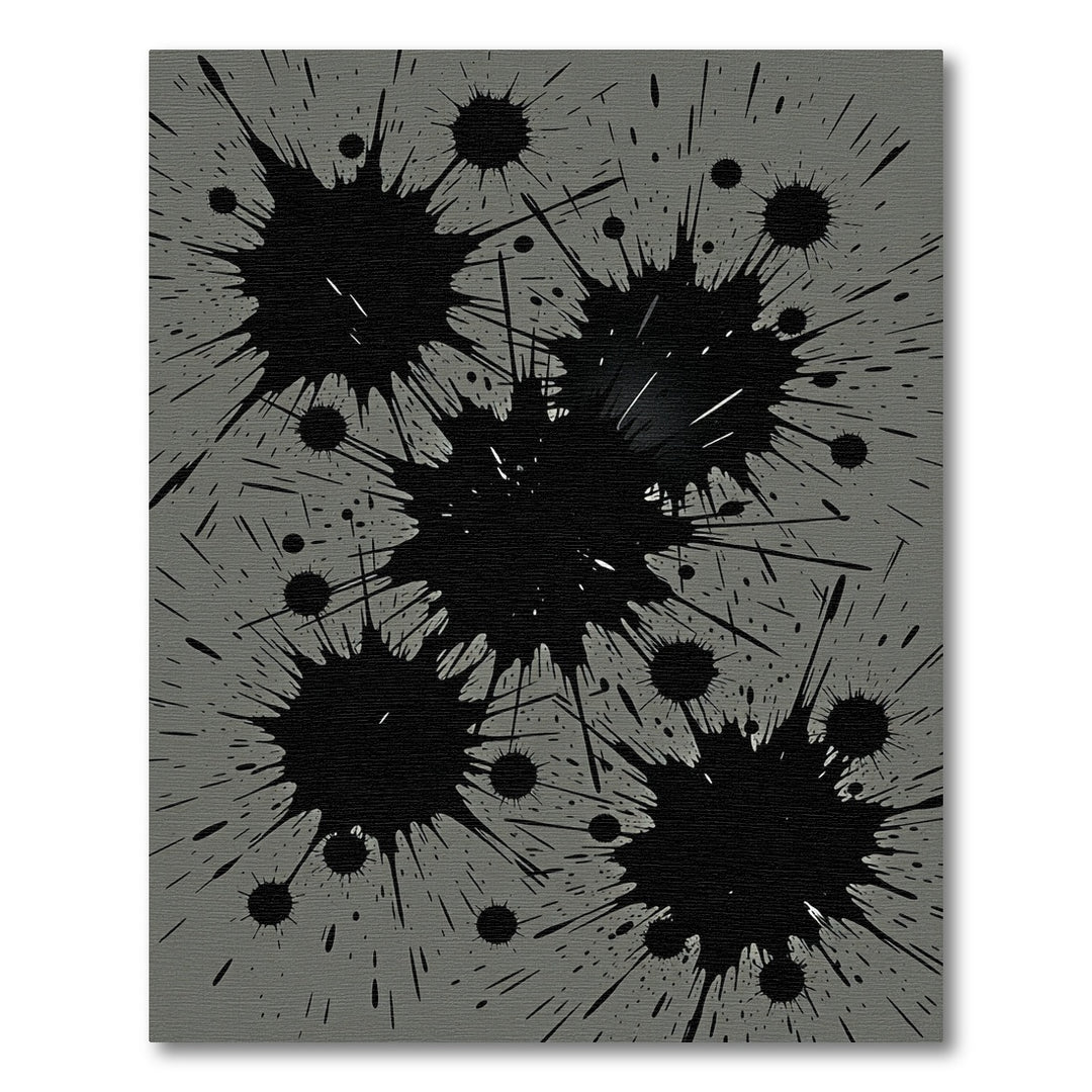 Grayscale Splatter Abstract Explosion Rug