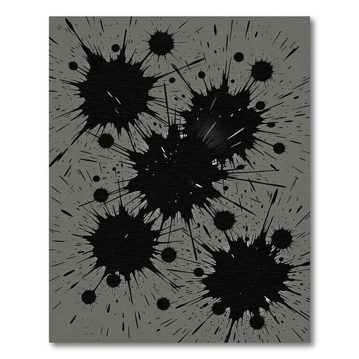 Grayscale Splatter Abstract Explosion Rug