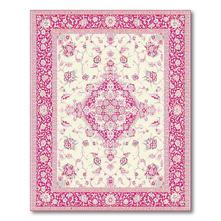 Pink Floral Medallion Vintage Area Rug