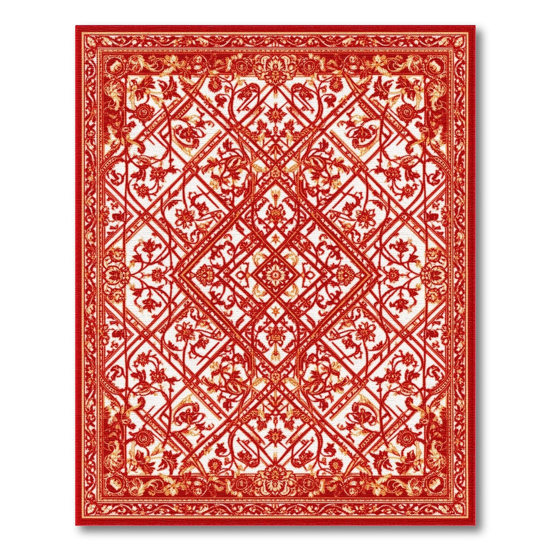 Red Floral Persian Area Rug