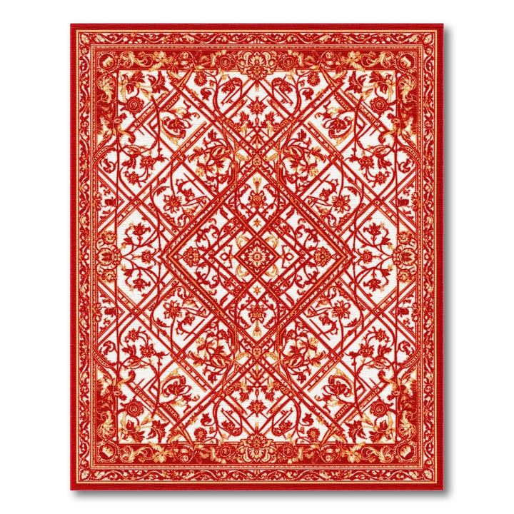 Red Floral Persian Area Rug