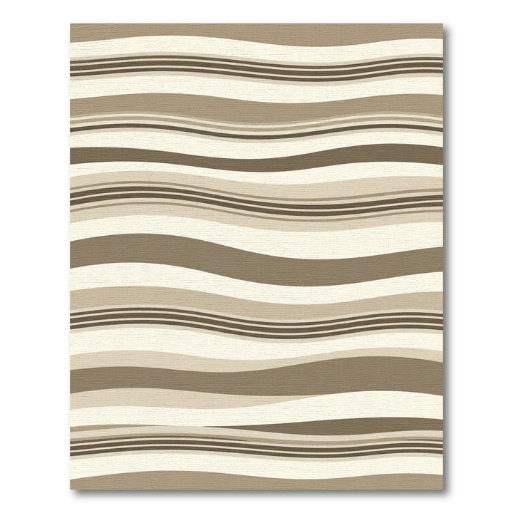 Neutral Toned Wavy Stripe Rug