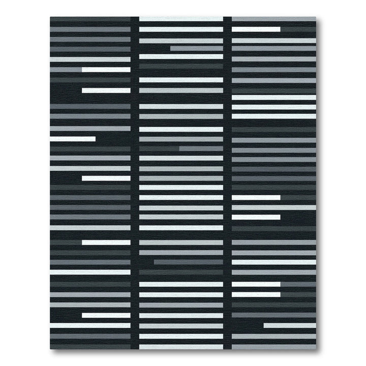 Grayscale Geometric Bar Lines Rug