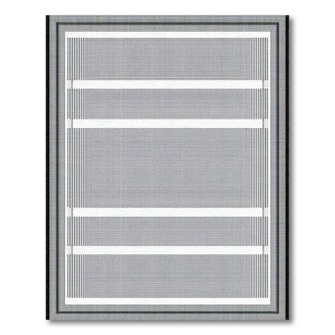 Black and White Black and White Geometric Striped Area Rug