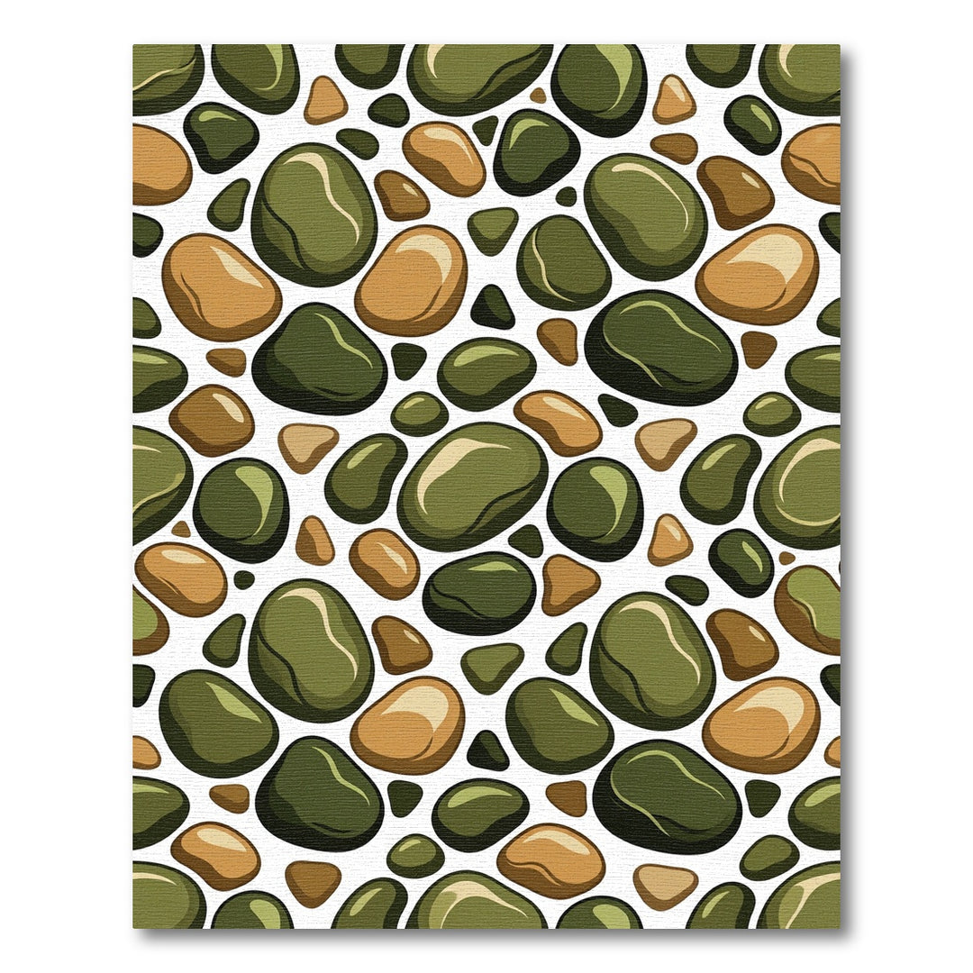 Earthy Smooth Stone Mosaic Collection Rug