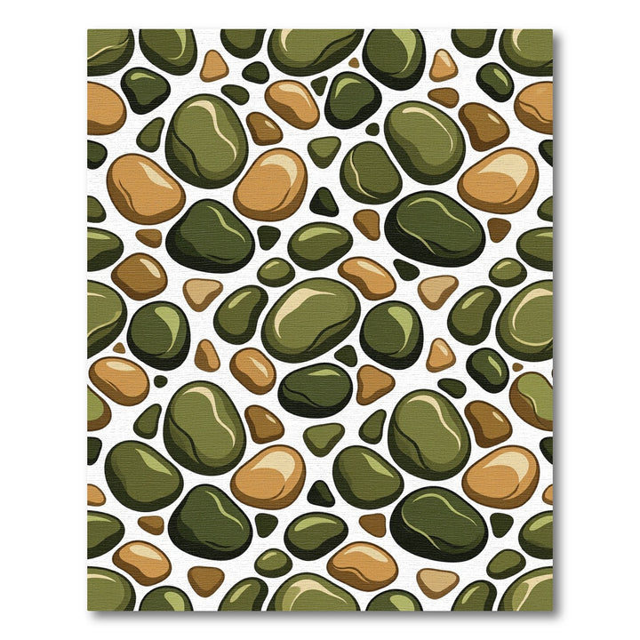 Earthy Smooth Stone Mosaic Collection Rug