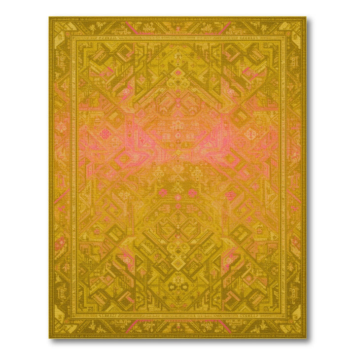 Yellow Geometric Tribal Area Rug