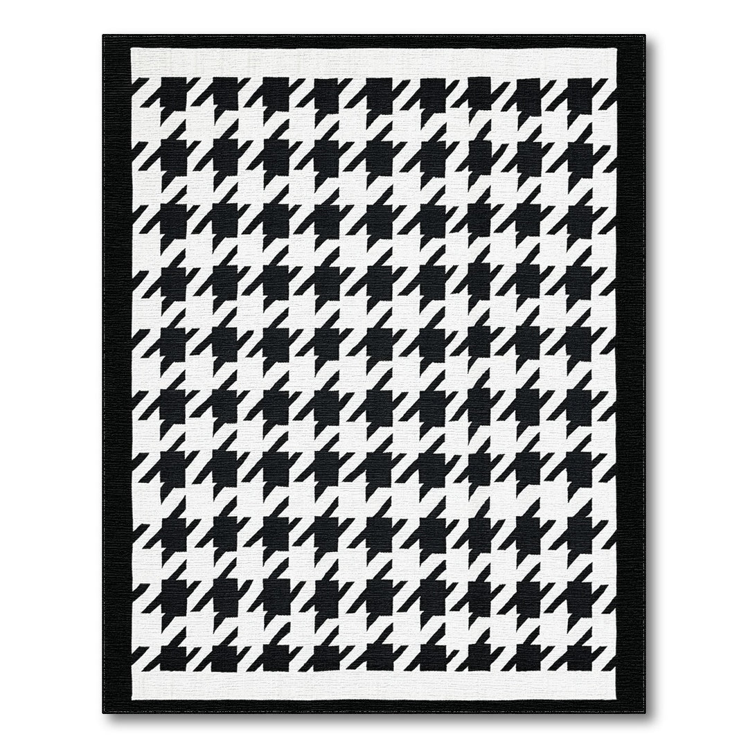 Black White Geometric Area Rug