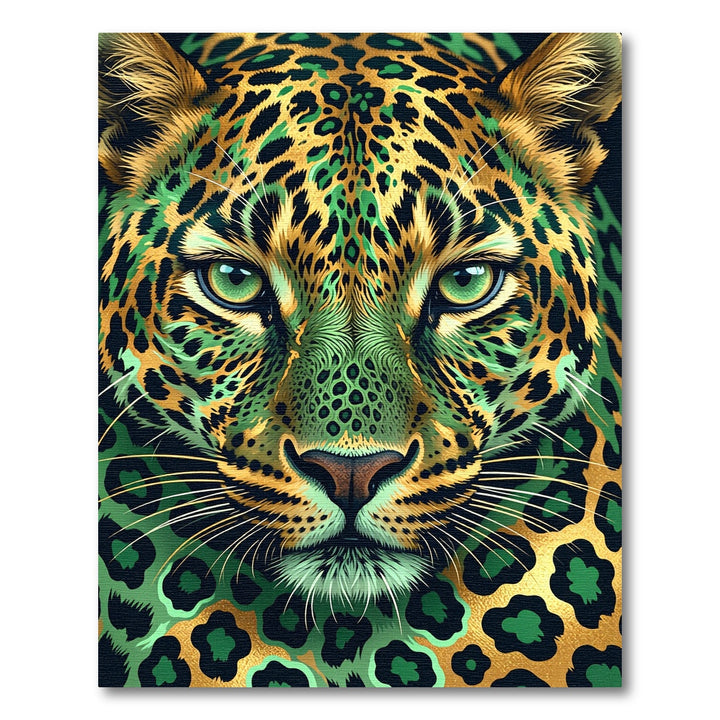 Vibrant Emerald Leopard Spots Rug
