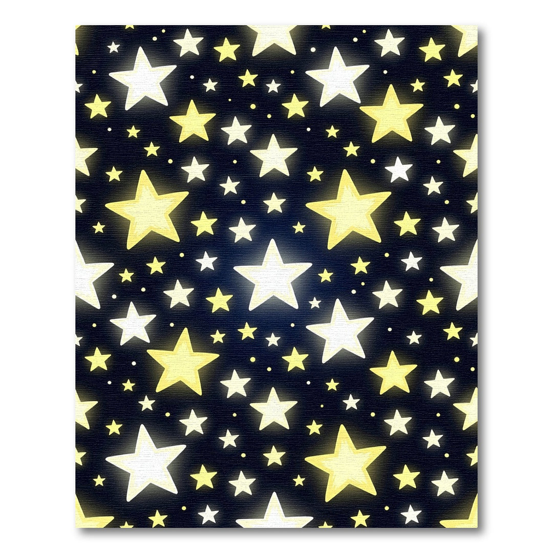 Radiant Yellow Glow Starry Night Rug