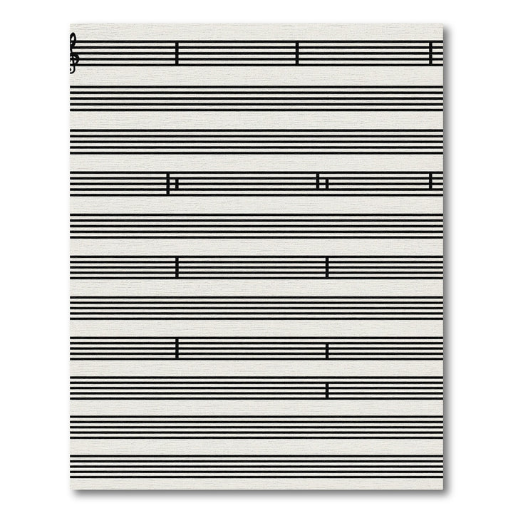 White Staff Notes Rug