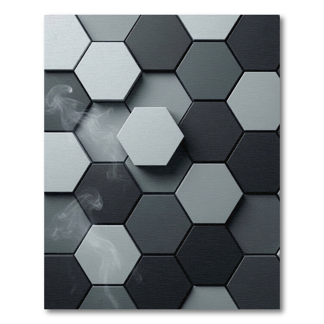 Sophisticated Gray Geometric Hexagon Rug