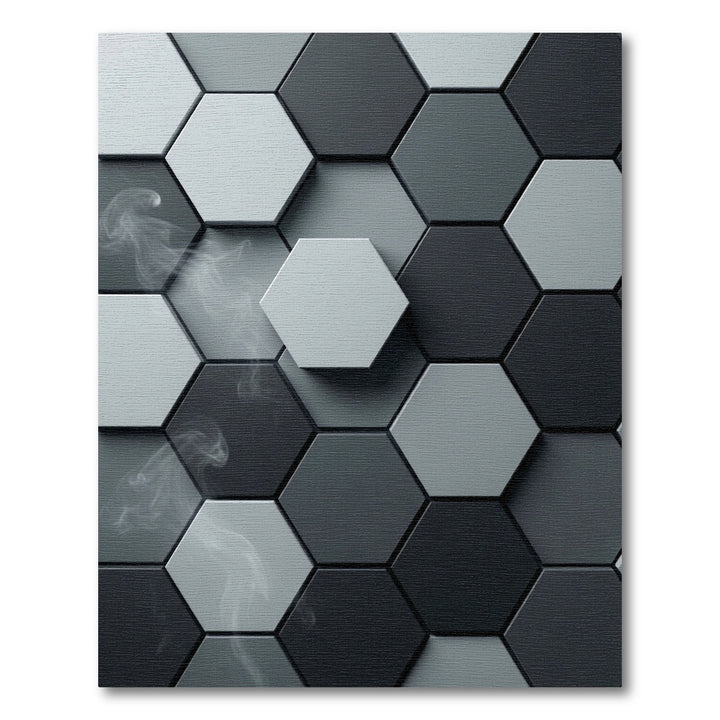 Sophisticated Gray Geometric Hexagon Rug