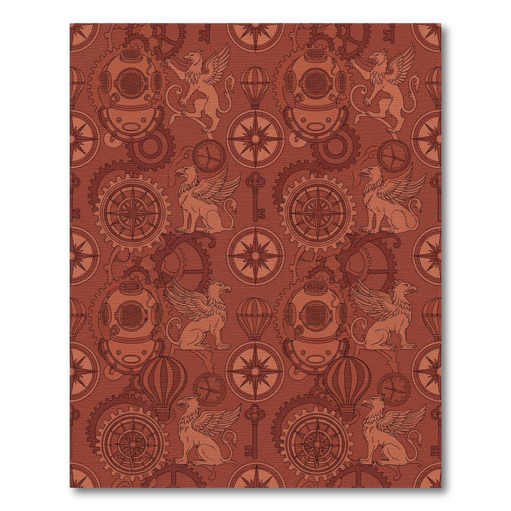 Steampunk Gryphon Compass Hot Air Balloon Rug