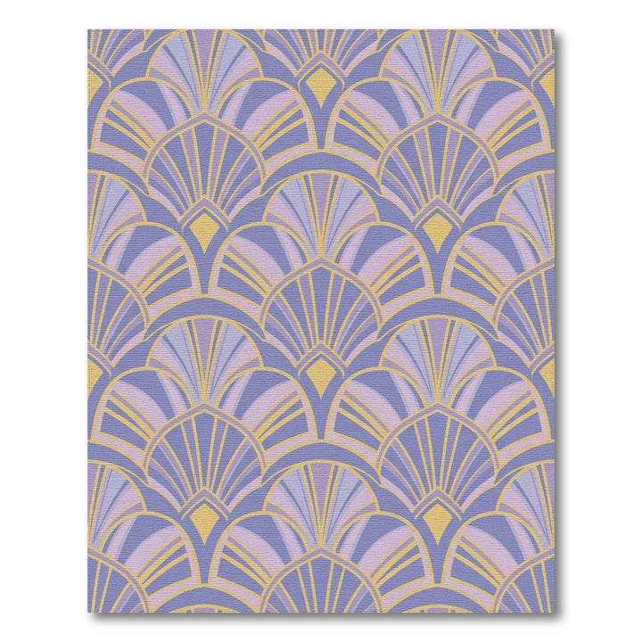Art Deco Lilac Fan Shell Arrangement Rug