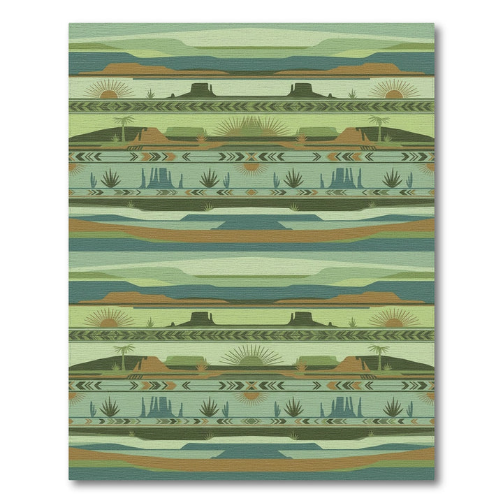 Desert Mesa Sun Landscape Stripes Rug