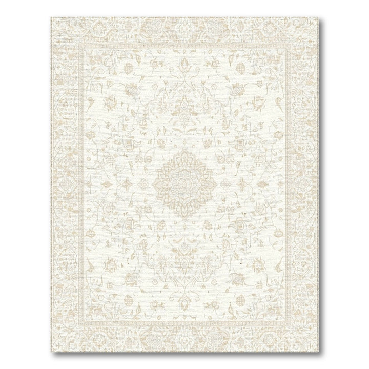 Beige Floral Medallion Persian Traditional Persian Area Rug