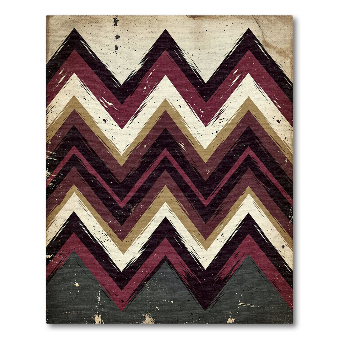 Bold Burgundy Zigzag Chevron Rug