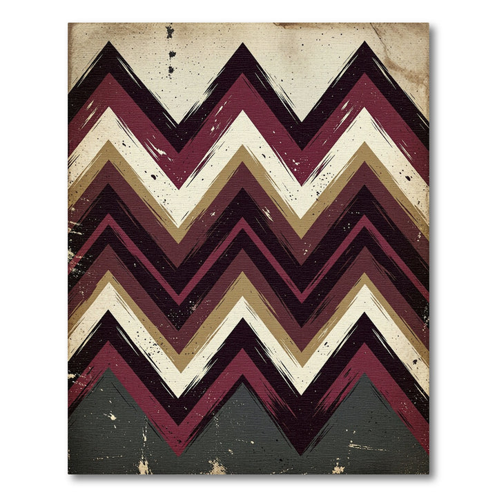 Bold Burgundy Zigzag Chevron Rug