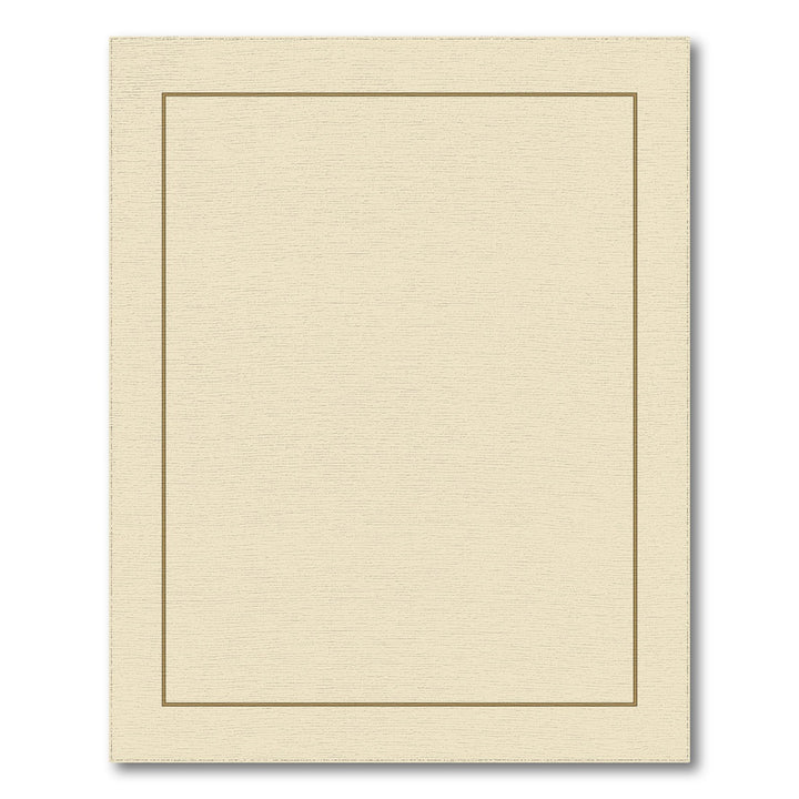 Cream Minimalist Golden Square Outline Rug