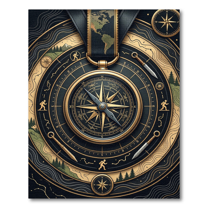 Vintage Compass World Map Explorer Rug