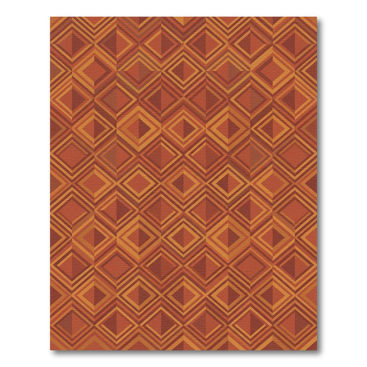 Terracotta Diamond Layered Geometric Rug