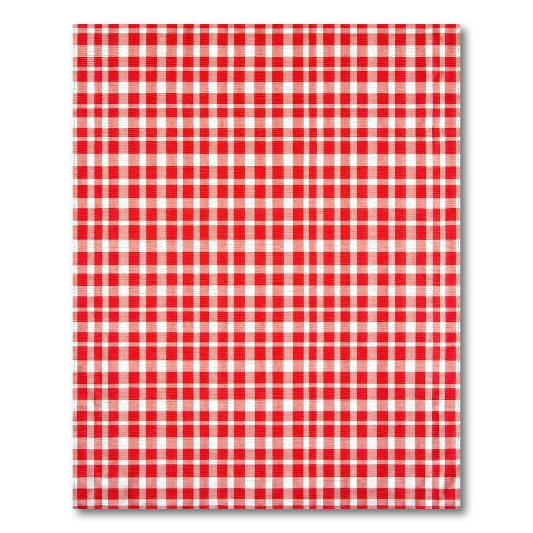 Red Checkered Rustic Area Rug