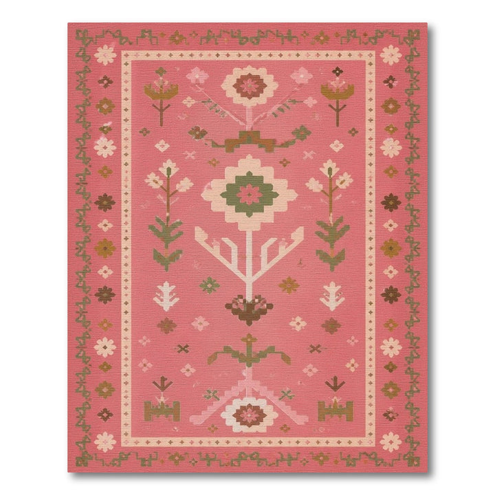Pink Floral Heritage Area Rug