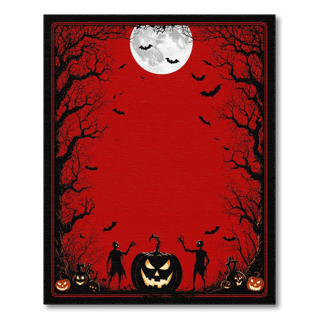 Red Halloween Moon Area Rug