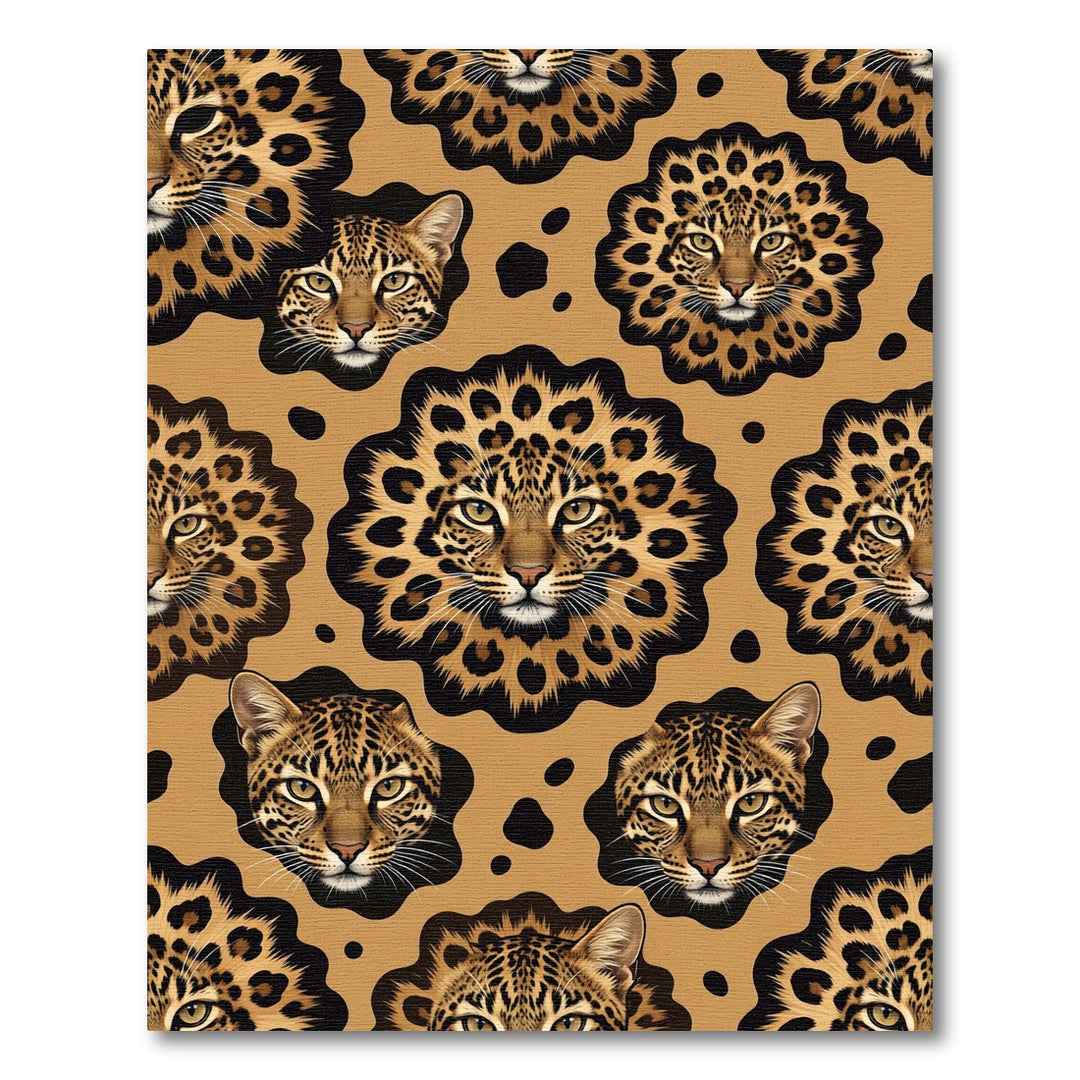 Golden Feline Spot Abstract Rug