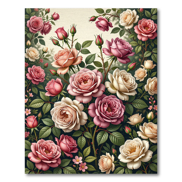 Vintage Rose Garden Floral Rug