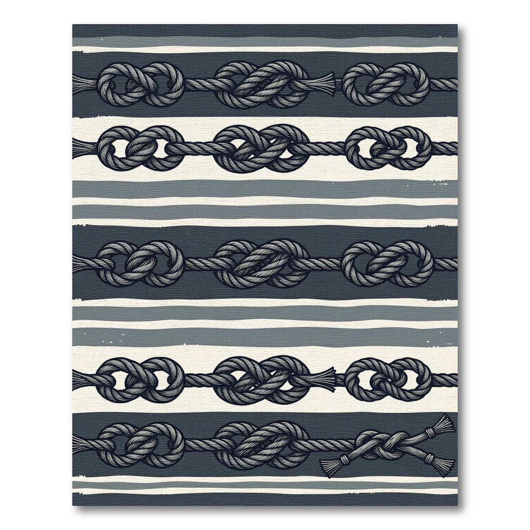 Nautical Knot Striped Rope Rug