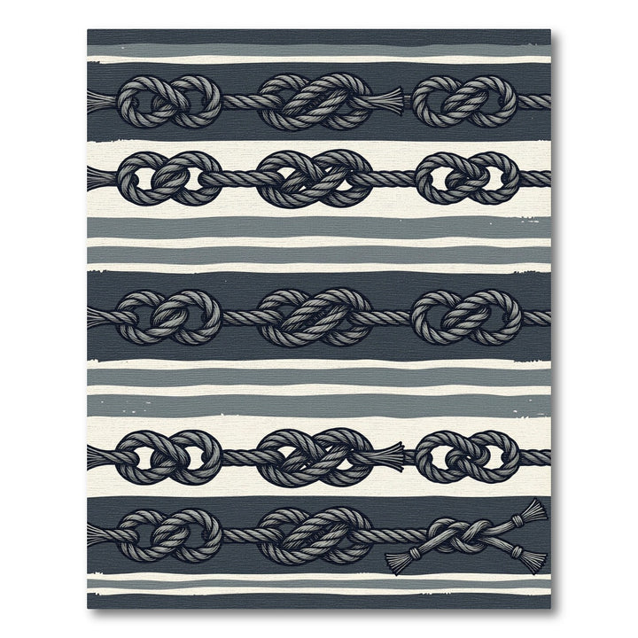 Nautical Knot Striped Rope Rug