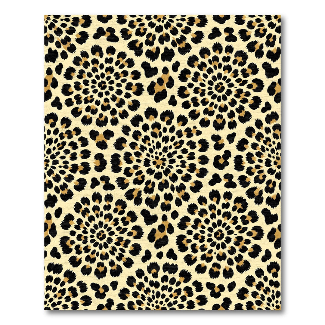 Golden Leopard Spots Floral Rug